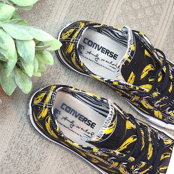 Limited Edition Converse X Andy Warhol Leather Banana Print Low Ox Sneakers - Picture 12 of 16